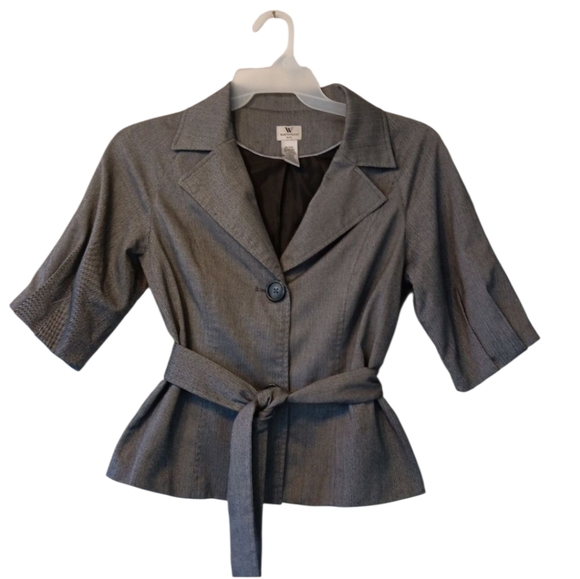 Worthington Jackets & Blazers - WORTHINGTON Herringbone Belted Blazer Sz MP